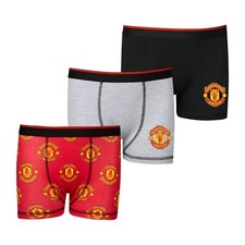 Manchester United FC Boys Boxer Shorts, Man Utd Boys Boxers Pack of 3