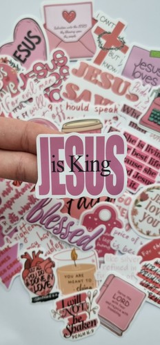 Christian pink stickers - pink,