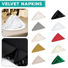 Velvet Napkins Dinner Tableware Serviettes Table Linen Crushed Cloth Napkin