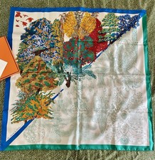 Hermes La Legende De L’arbre Silk Scarf 90 Cm Annie Faivre With Box and receipt 