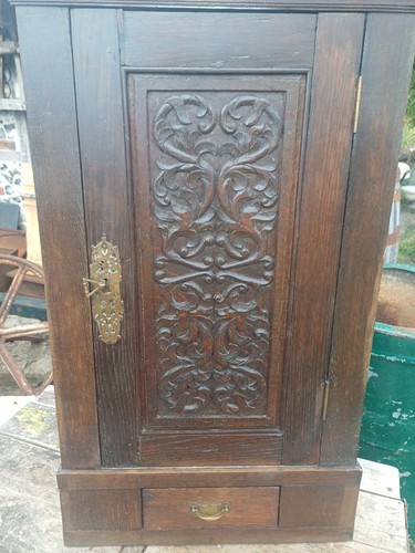 Antique oak corner cupboard - antique,