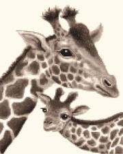 GIRAFFE + BABY ~ Counted cross
