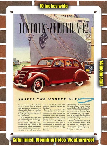 Metal sign 1937 lincoln - sign,