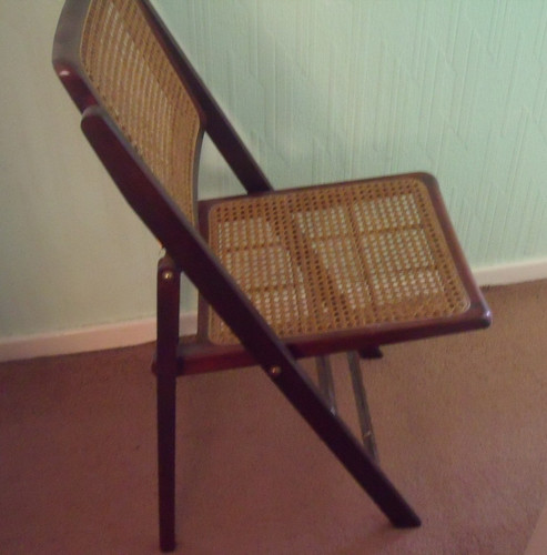 Folding chair dark wood - dark, with