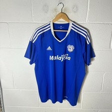 Cardiff City Football Shirt Mens Extra Large Blue Adidas 2016/17 Home Kit CCFC