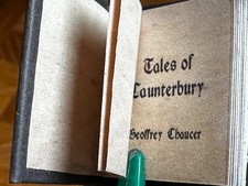 Dolls house miniature 1:12 HANDCRAFTED illustrated ‘Canterbury Tales’ book