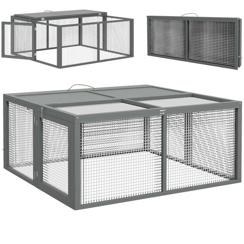Pawhut rabbit hutch folding - pawhut, hutch,