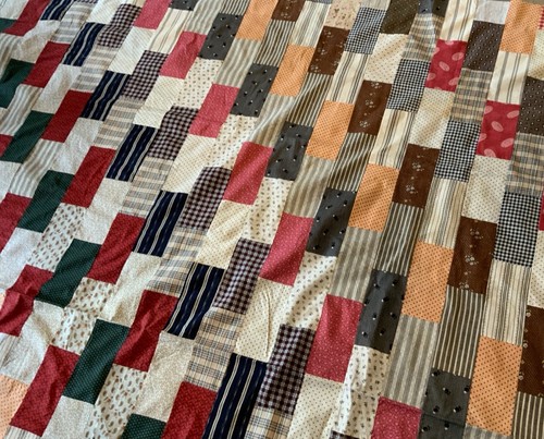 Antique patchwork quilt top - patchwork,