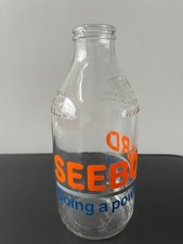 Vintage Advertising 1 Pint Milk Glass Bottles 1980s Collectible Multi Listing