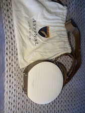 ASPINAL OF LONDON WHITE CROC LEATHER HAT BOX & DUST BAG