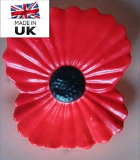 Handmade Red Poppy Wall Hanging Ornament Remembrance . Garden Ornament Plaque 