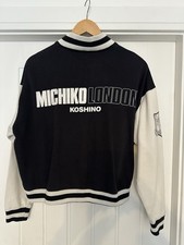 Michiko Koshino Zip Up Top Long Sleeve White / Black Size Small Vgc !!!