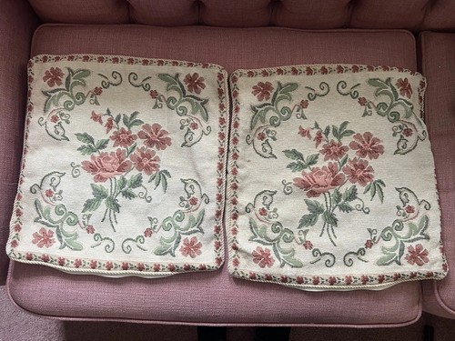 Floral tapestry cushion - tapestry,