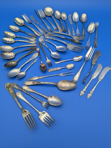 Silver plate flatware variety - silver,
