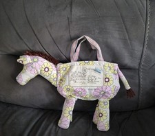 Joules postcard handbag bag fabric horse pony floral flowers. 100% cotton.