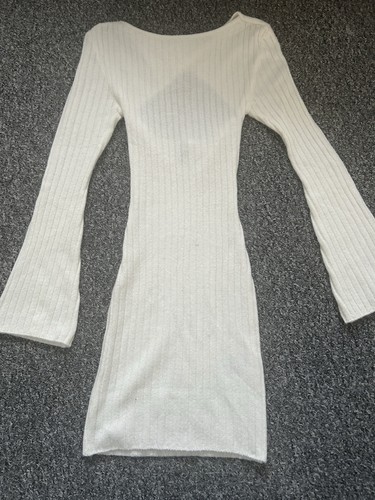White ribbed knit mini - white,