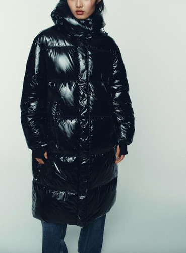 Zara long shiny anorak puffer - zara,