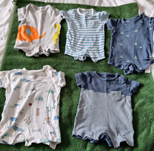 5x Marks and Spencer Baby Boy Clothes Bundle 0-3 Mths  M&S rompers body suits