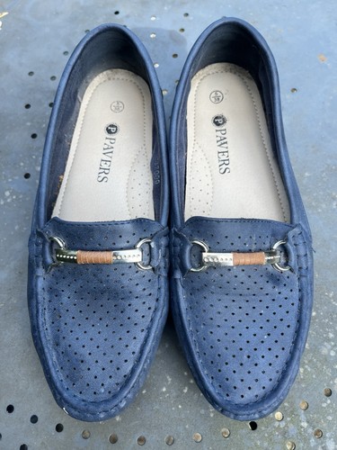 Pavers blue slip loafer - pavers,
