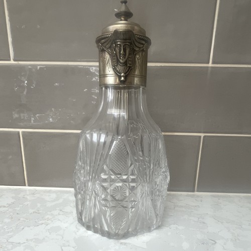 Silver plate mounted - cut, glass