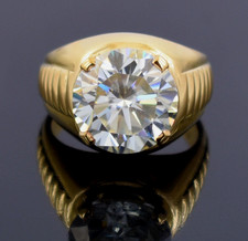 RARE 6.00 Ct Certified White Diamond Solitaire Men's Ring !