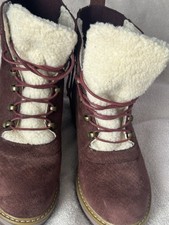 Woman Wine Suede Leather Boots