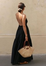 Zara cotton backless maxi