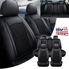 All Black Deluxe PU Leather Full Set Seat Covers Padded For Toyota for Corolla