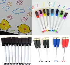 8 Colour Magnetic White Board Markers Pens Black Dry Eraser Easy Wipe Whiteboard