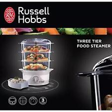 Russell Hobbs 3 Tier Food Steamer│60 Minute Timer│2 Water Inlets│800W│InUK