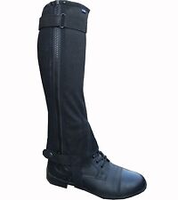 Ryda Ladies Mens Black Washable Amara Suede Horse Riding Half Chaps Gaiter 5