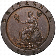 1797 Great Britain George III Cartwheel 2 Pence Coin