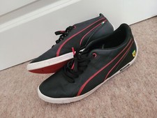 Puma Ferrari UK 8.5 Black and Red Lace Up Official Product Trainers Purchased US