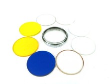 Vintage P-S 32mm Push-On Metal Filter Holder with Eight Glass Lenses