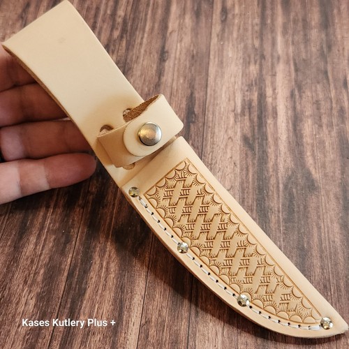 Natural leather basketweave - natural,