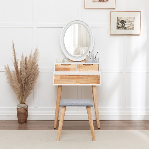 Natural white makeup vanity - natural,
