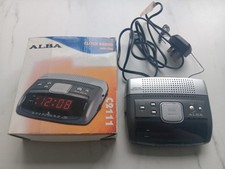 Alba digital clock Radio AM/FM c2111 Good Working Condition Boxed Black & Silver