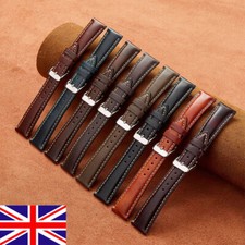 Vintage Oil Waxed Genuine Leather Watch Band Strap Pin Buckle 18 19 20 21 22mm