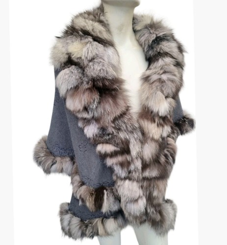 Real silver fox fur lady - fox,