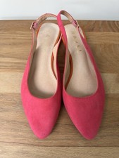 Ravel ladies Suede And Leather Pink & Orange Low Heel Size 8 Shoes Slingbacks