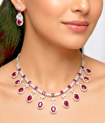 White gold filled ruby - gold, &