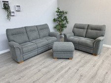Parker Knoll - HUDSON 23 Fabric 3 Seater + 2 Seater Sofas + Stool - RRP £5,215