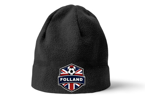 Folland black beanie hat mens