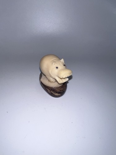 Hand carved hippopotamus
