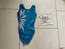 quatro short sleeve leotard, size AME, 36, blue called lily