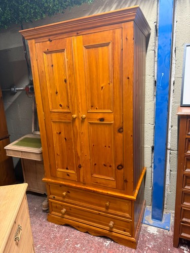 Solid pine wardrobe - pine,