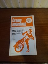 1971 Speedway Programme Crewe V Bradford