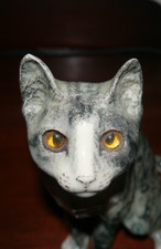 Winstanley Cat Number 23 Glass Eyes Signed 10 inches high.