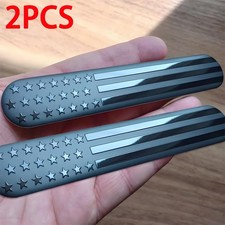 2x Black American Flag Emblem