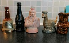 5 x Unusual Collectable Miniatures. Cognac, whisky, Mead, & Inca Brew?? Empty 